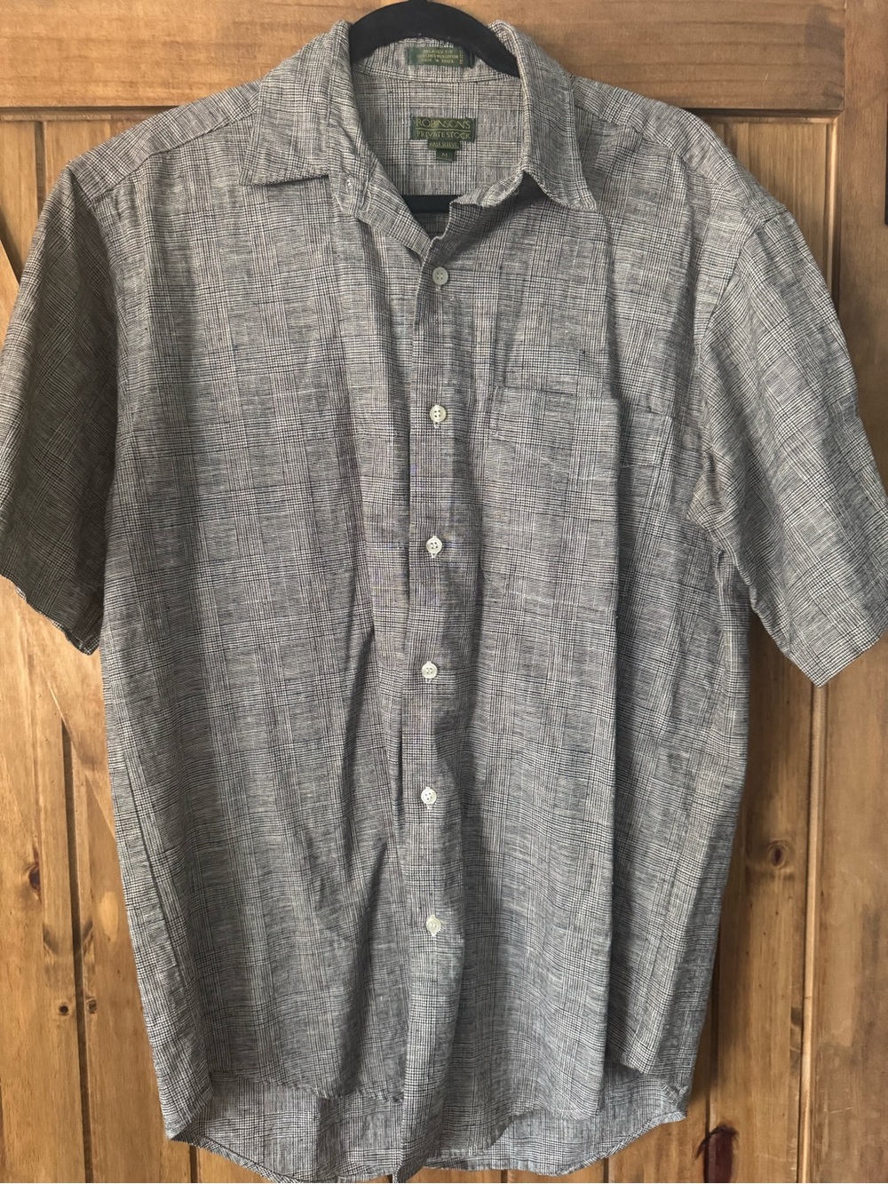 Vintage Robinson’s Private Stock Gray Short-Sleeve Button-Down Shirt